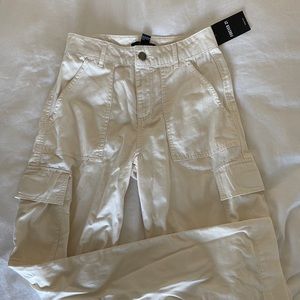 Forever 21 Ivory High Rise Carpenter Pant